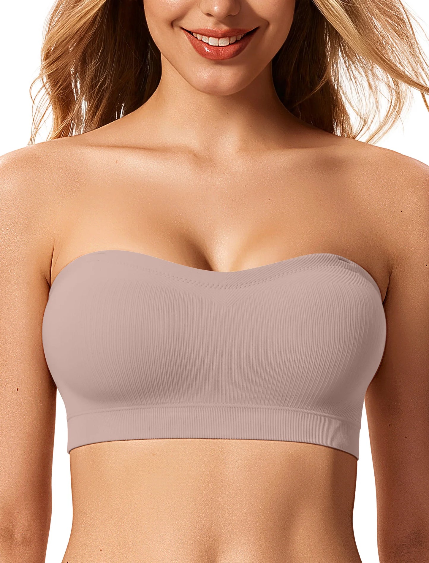 Non-Slip Silicone-Lined Bandeau Bra