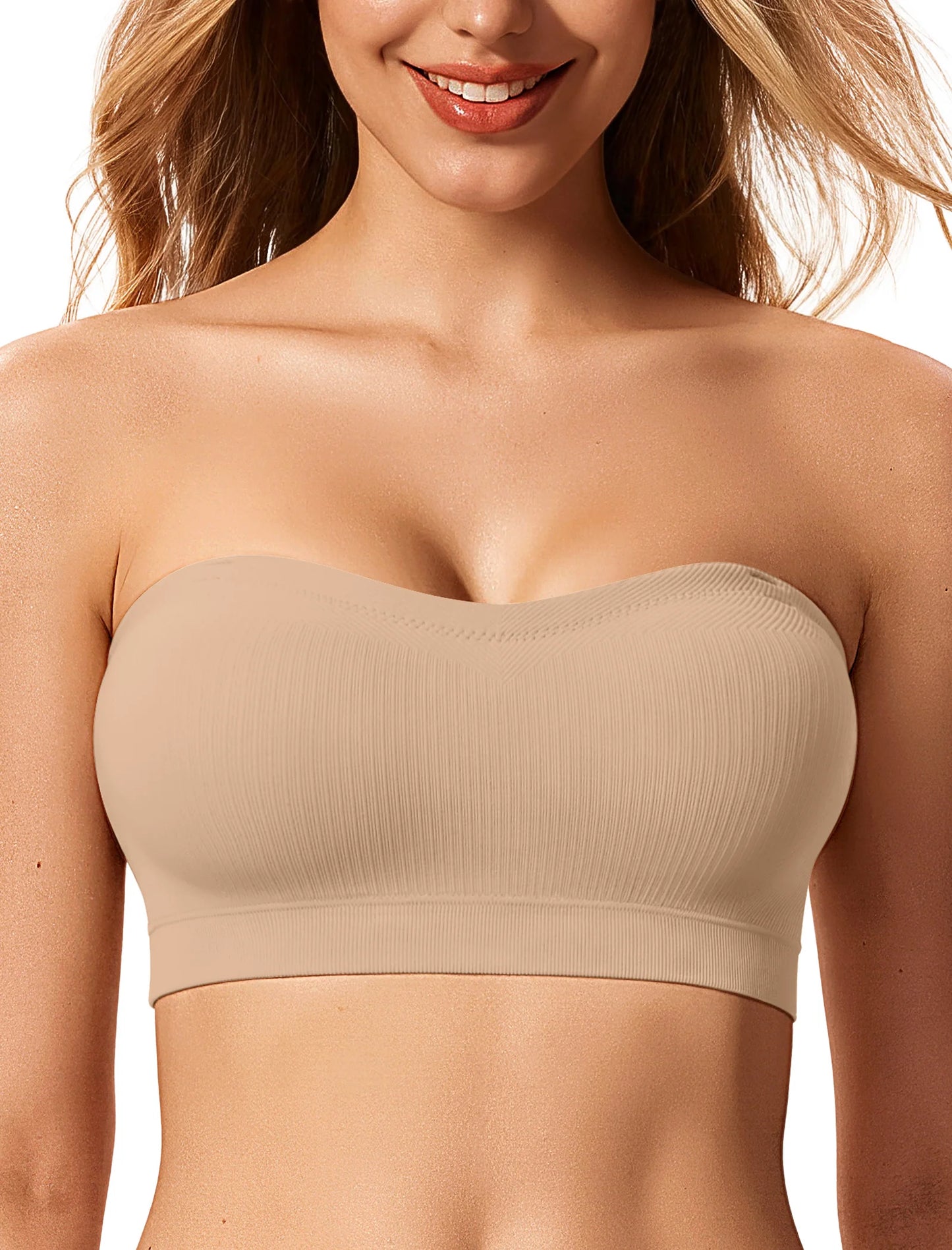Non-Slip Silicone-Lined Bandeau Bra