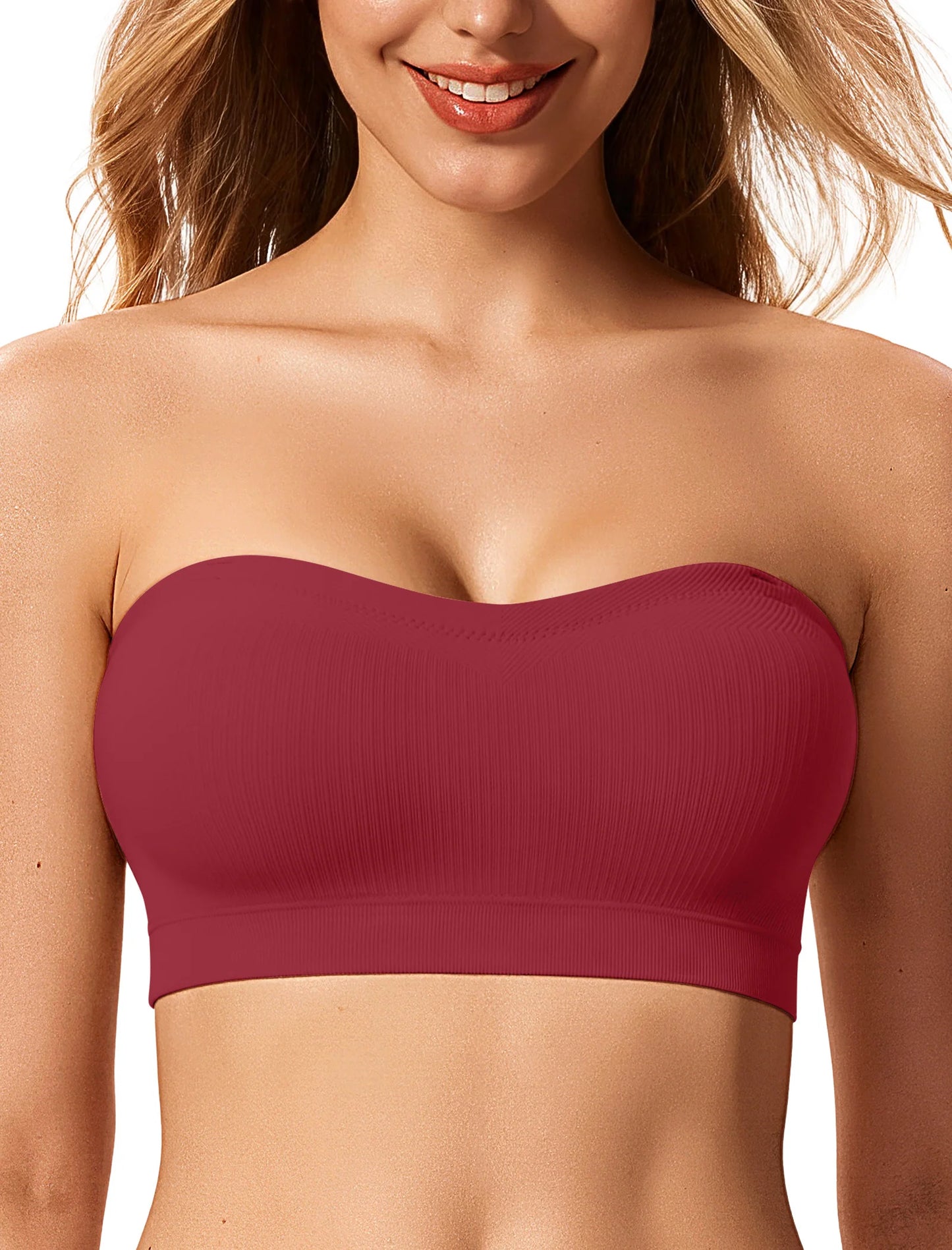 Non-Slip Silicone-Lined Bandeau Bra